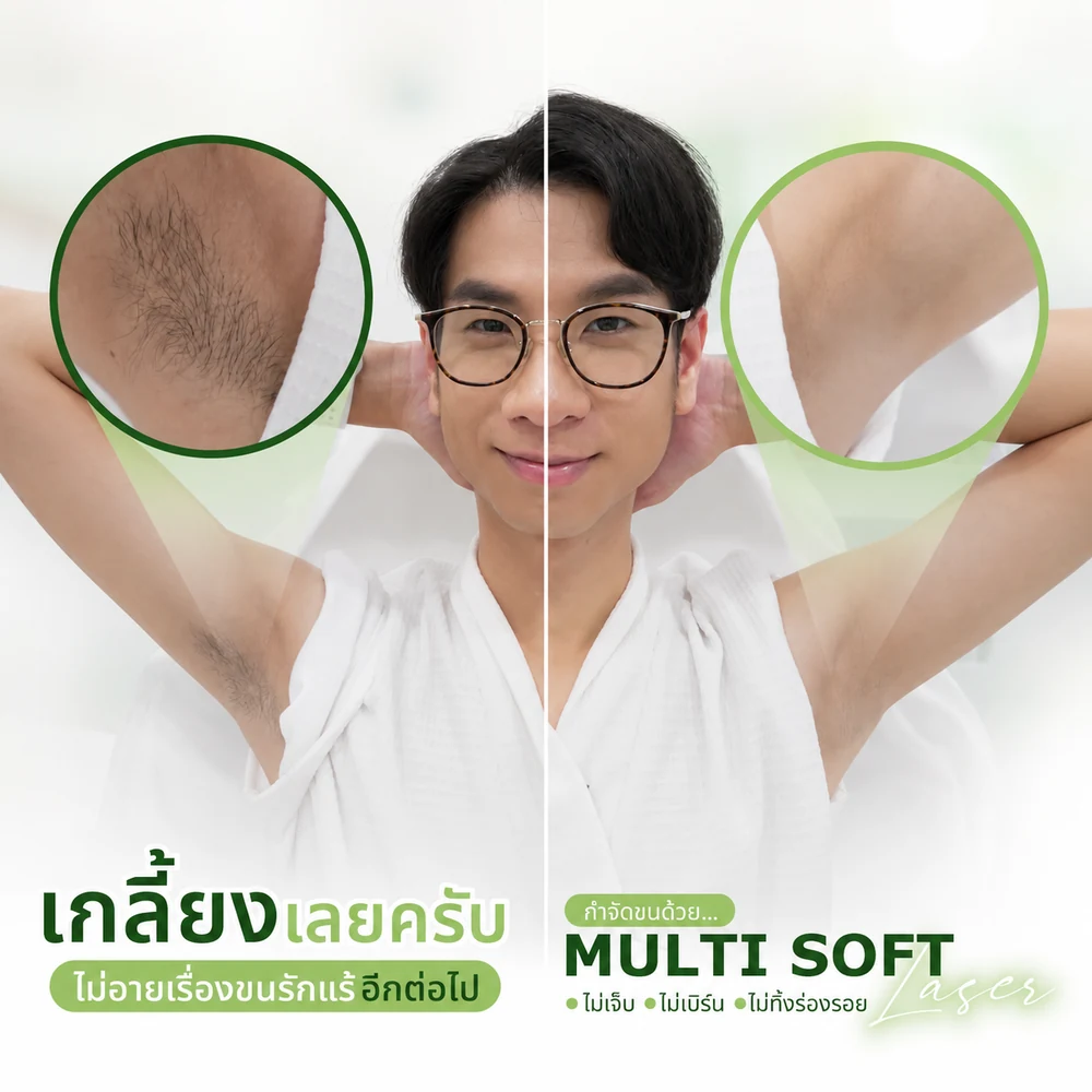 ภาพสื่อสาร Multi Soft Laser สำหรับลูกค้าที่เข้ามารับบริการ